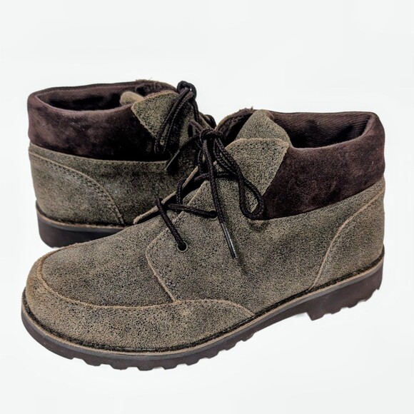 UGG Orin Bomber Leather Boots Shoes Lace Up Casual Kids Size 3 Brown 1013503K - Picture 7 of 7